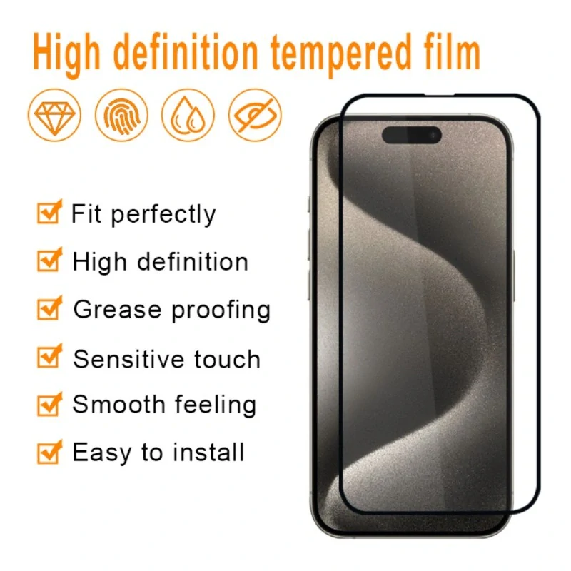 Tvrdené sklo na iPhone 16 Pro - 2.5D čierne