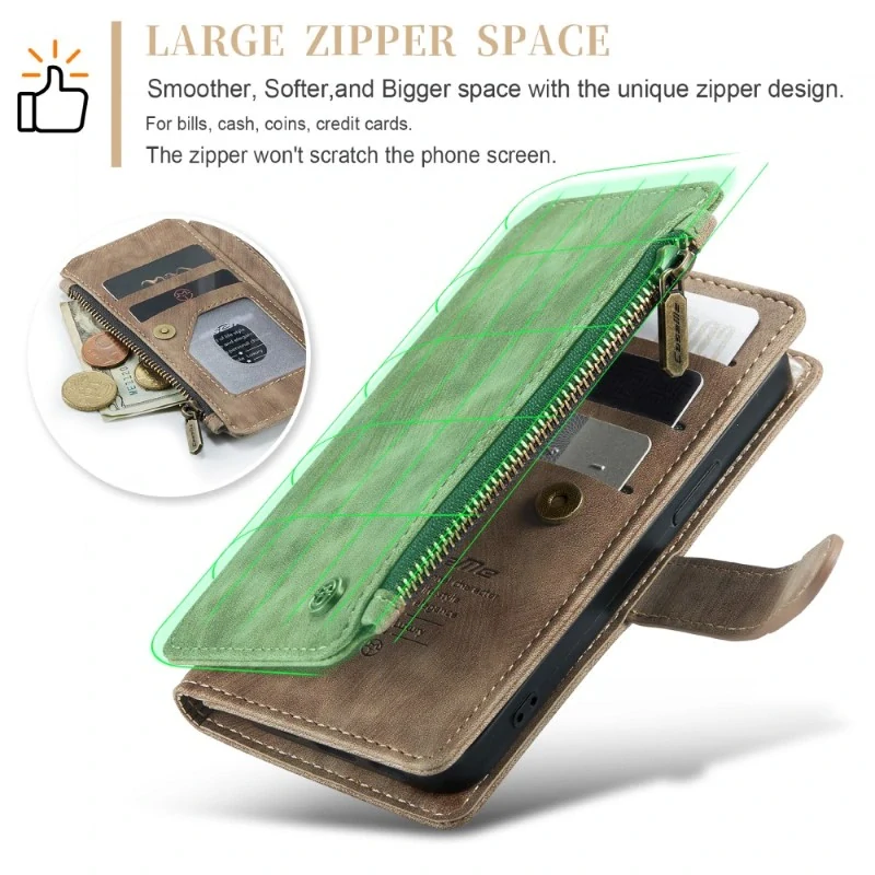 Púzdro pre iPhone 16 Pro CASEME Luxury Double Layer hnedé