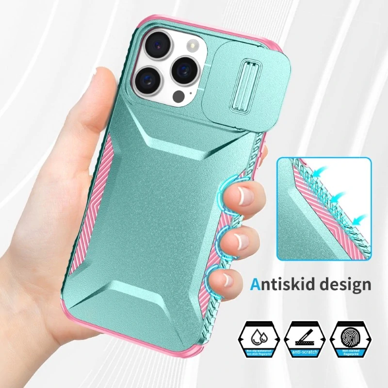 Kryt na iPhone 16 Pro s krytkou na fotoaparát svetlo modrý