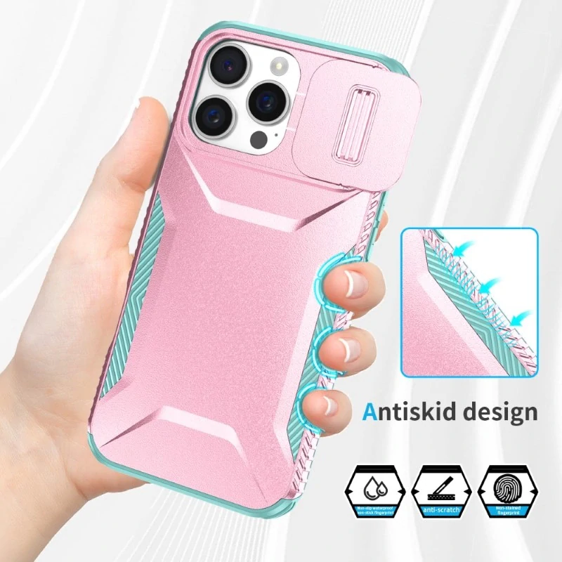 Kryt na iPhone 16 Pro Max s krytkou na fotoaparát ružový