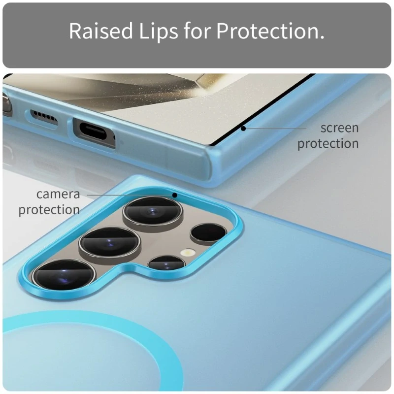 Kryt na Samsung Galaxy S24 Ultra gumový Magnetic (podpora MagSafe) modrý