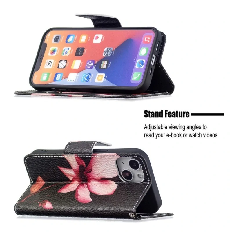 Púzdro pre iPhone 15 Kvietka čierne