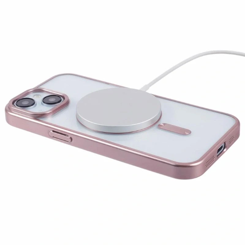 Kryt na iPhone 15 s podporou MagSafe ružový