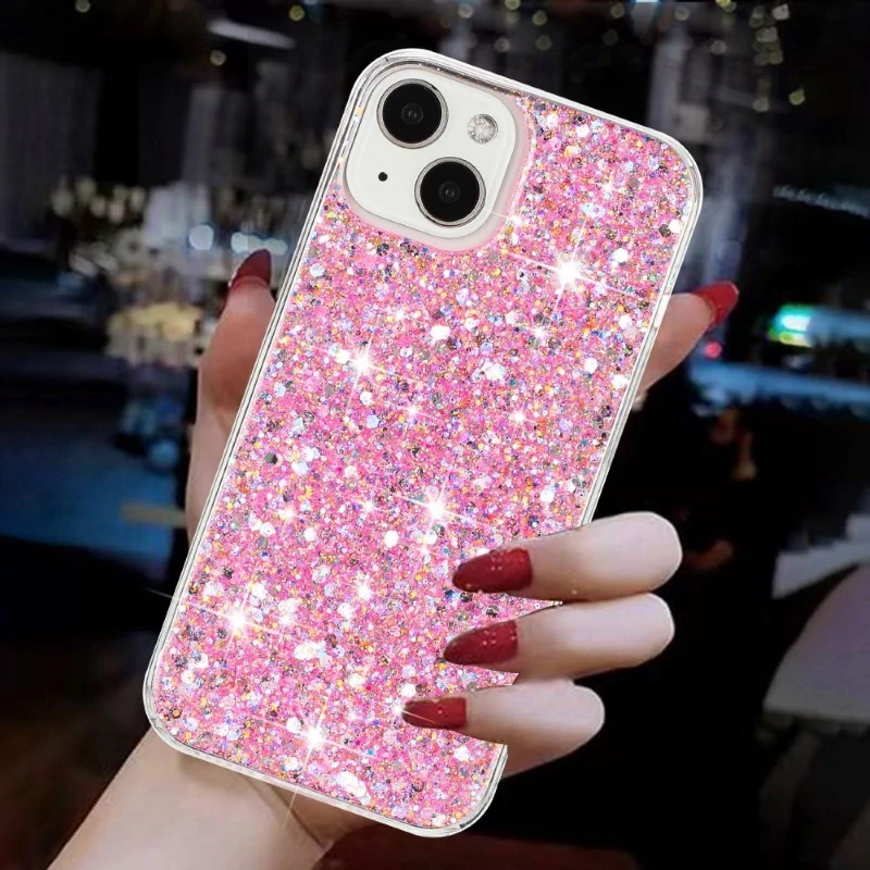 Kryt na iPhone 15 trblietavý ružový