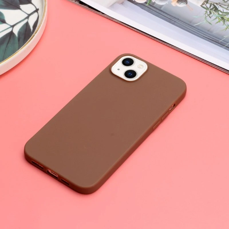 Kryt na iPhone 15 gumový Premium hnedý