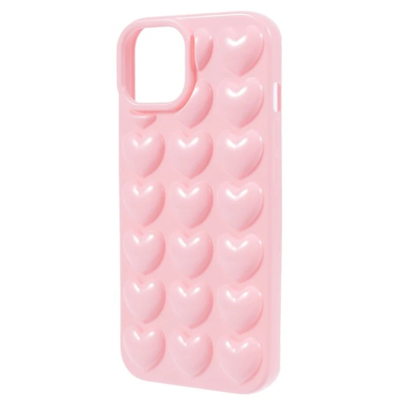 Kryt na iPhone 15 Srdiečka ružový