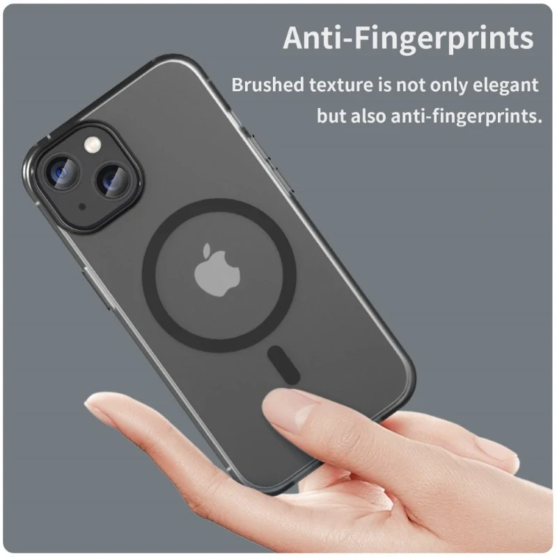 Kryt na iPhone 14 gumový Candy (podpora MagSafe) čierny
