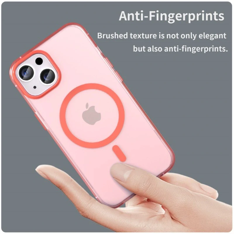 Kryt na iPhone 14 gumový Candy (podpora MagSafe) červený