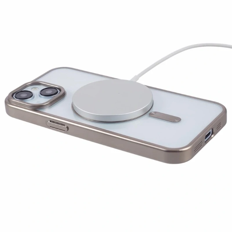 Kryt na iPhone 14 gumový s podporou MagSafe šedý