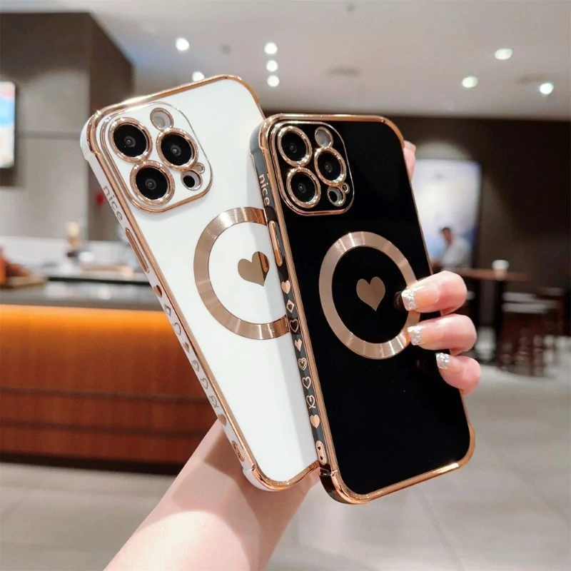 Kryt na iPhone 14 Pro Srdiečko s podporou MagSafe čierny