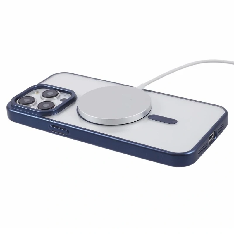 Kryt na iPhone 14 Pro gumový s podporou MagSafe tmavomodrý
