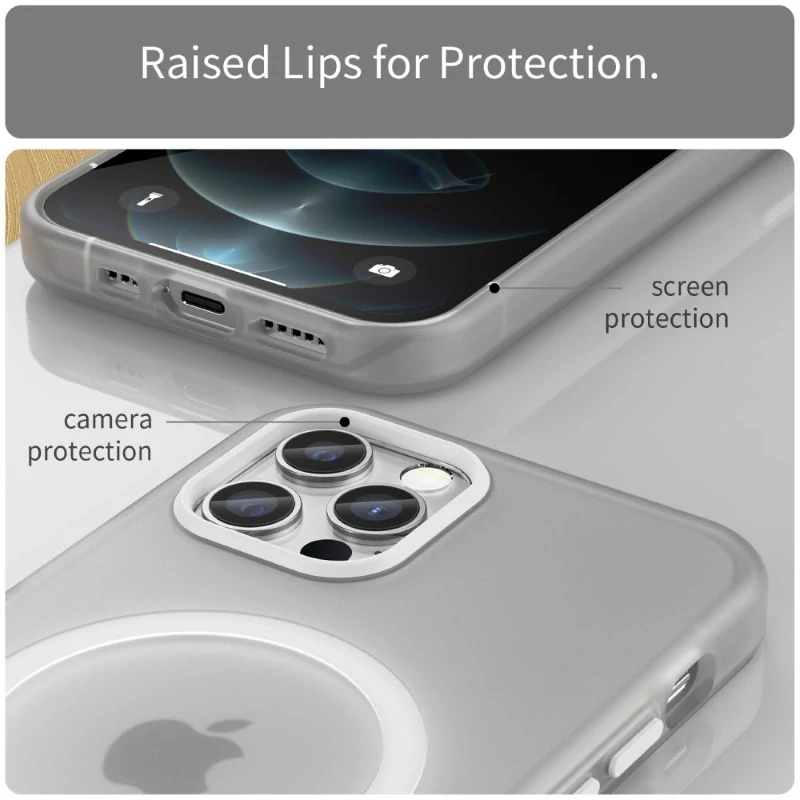 Kryt na iPhone 12 / 12 Pro gumový Candy (podpora MagSafe) biely