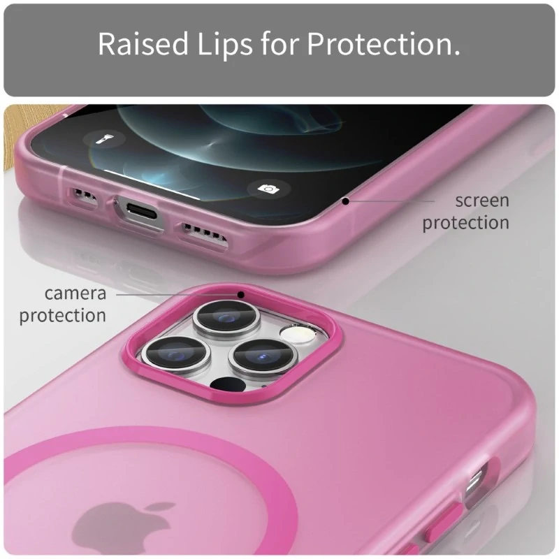 Kryt na iPhone 12 / 12 Pro gumový Candy (podpora MagSafe) ružový