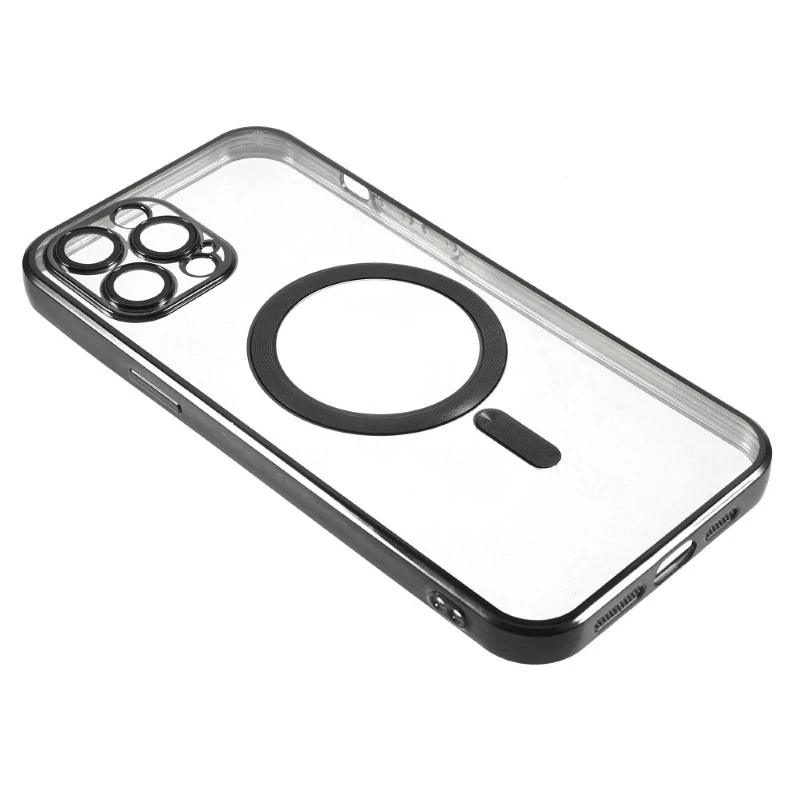 Kryt na iPhone 12 / 12 Pro gumový s podporou MagSafe čierny