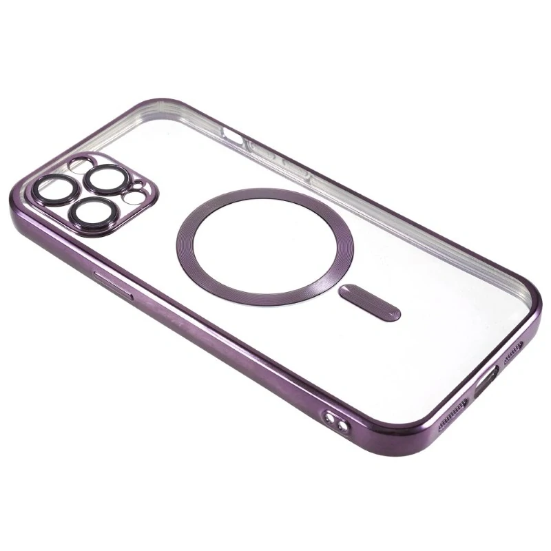 Kryt na iPhone 12 / 12 Pro gumový s podporou MagSafe fialový