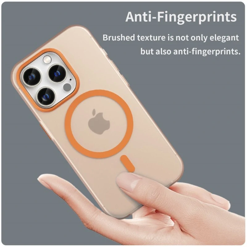 Kryt na iPhone 14 Pro Max gumový Candy (podpora MagSafe) oranžový