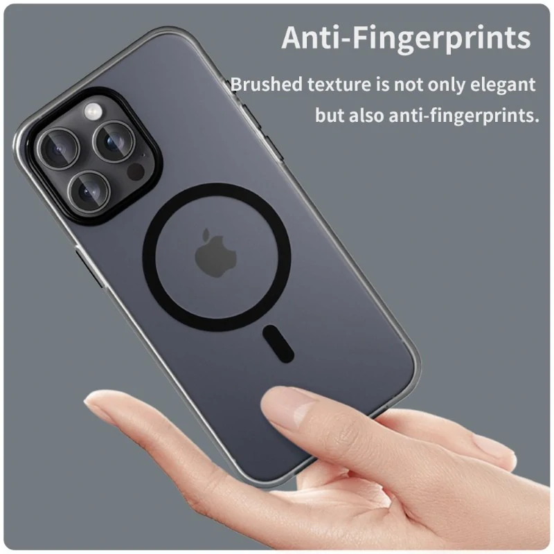 Kryt na iPhone 15 Pro Max gumový Candy (podpora MagSafe) čierny