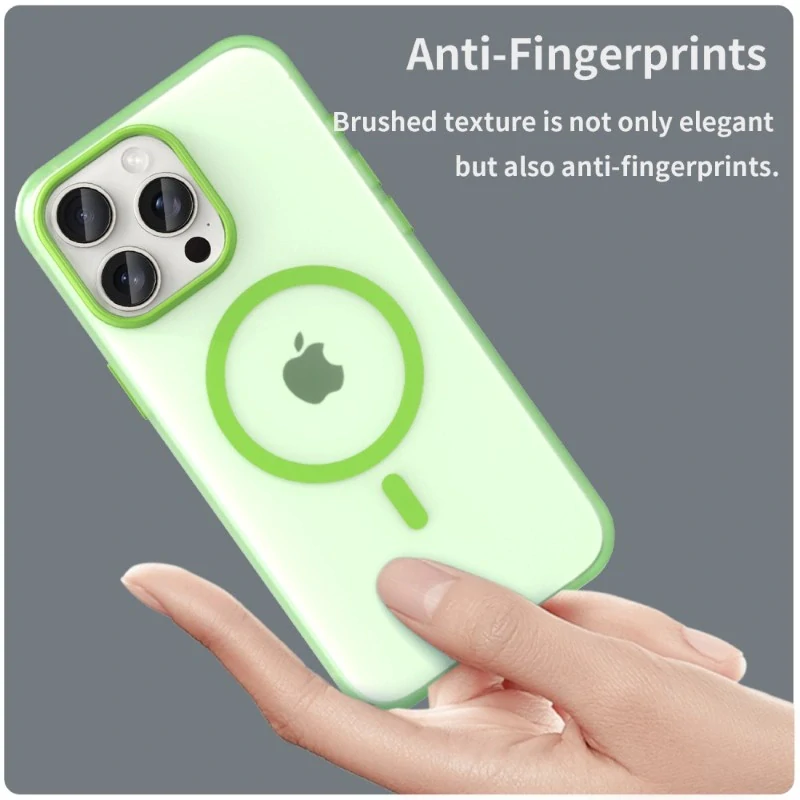 Kryt na iPhone 15 Pro Max gumový Candy (podpora MagSafe) zelený