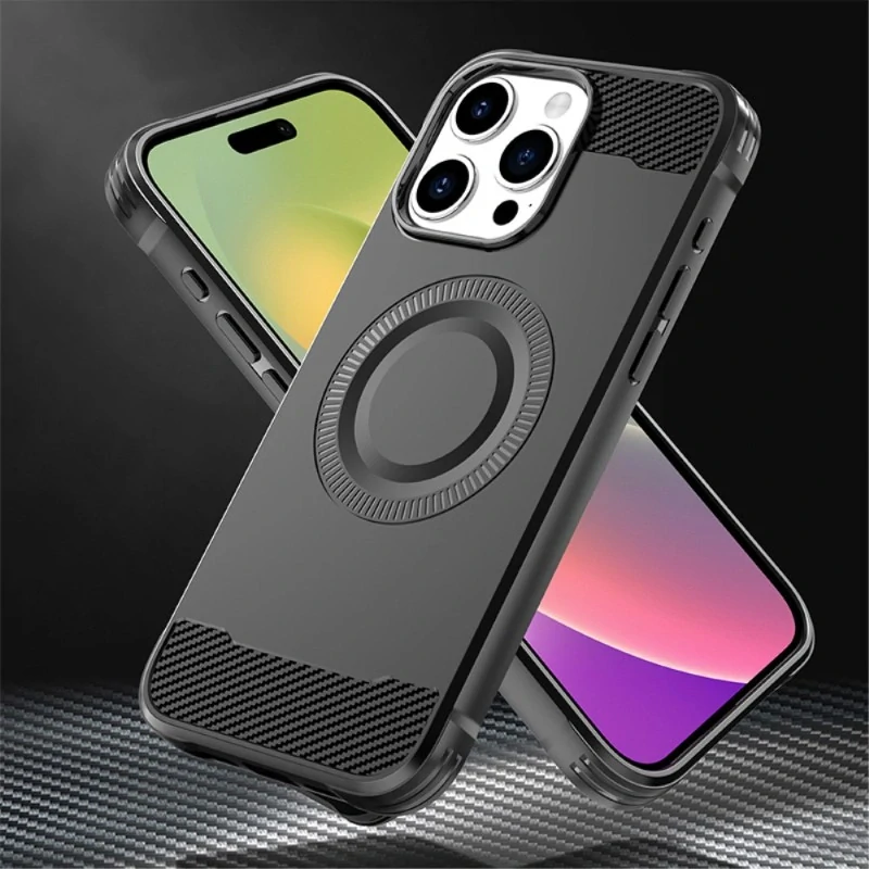 Kryt na iPhone 15 Pro Max gumový (podpora MagSafe) hnedý