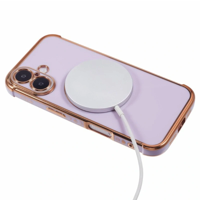Kryt na iPhone 16 Srdiečko s podporou MagSafe svetlofialový
