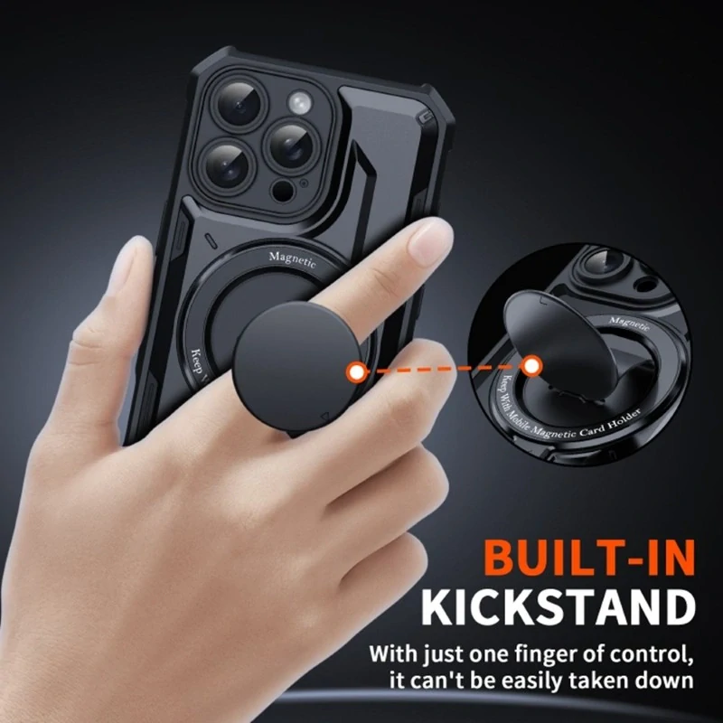 Kryt na iPhone 16 odolný s podporou MagSafe titanium červený