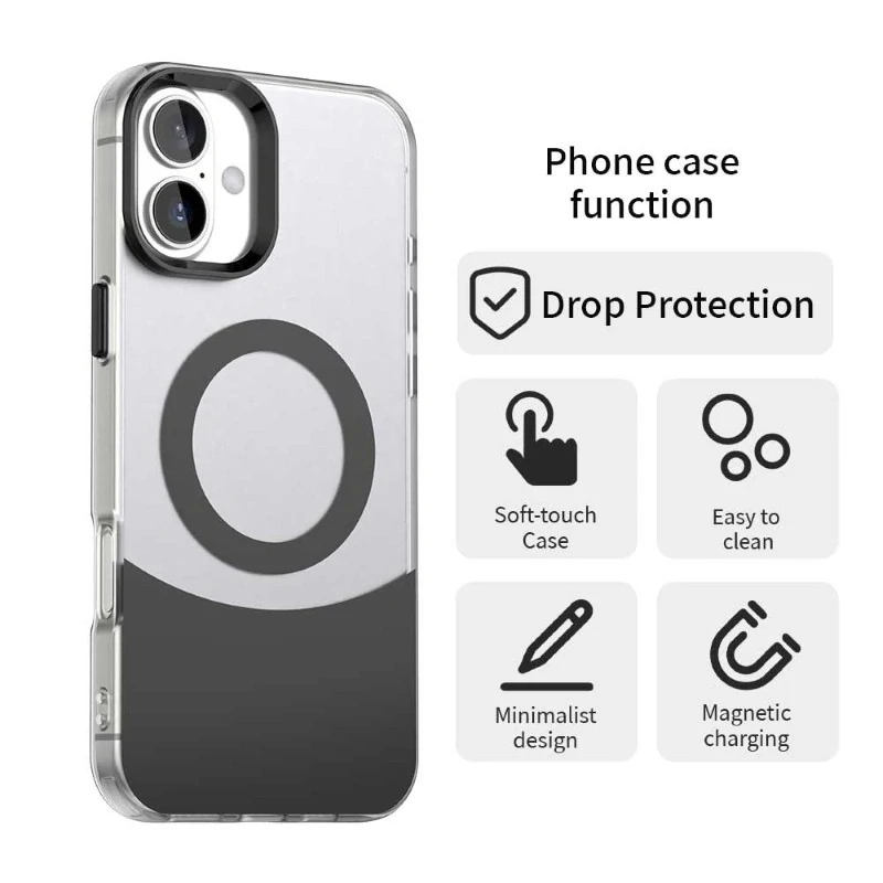 Kryt na iPhone 16 Split s podporou MagSafe čierny