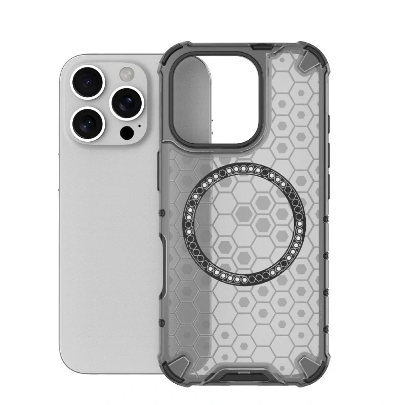 Kryt na iPhone 16 Pro Max odolný Honeycomb s podporou MagSafe čierny