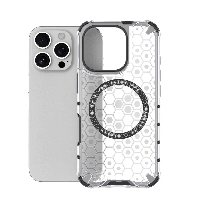 Kryt na iPhone 16 Pro Max odolný Honeycomb s podporou MagSafe číry