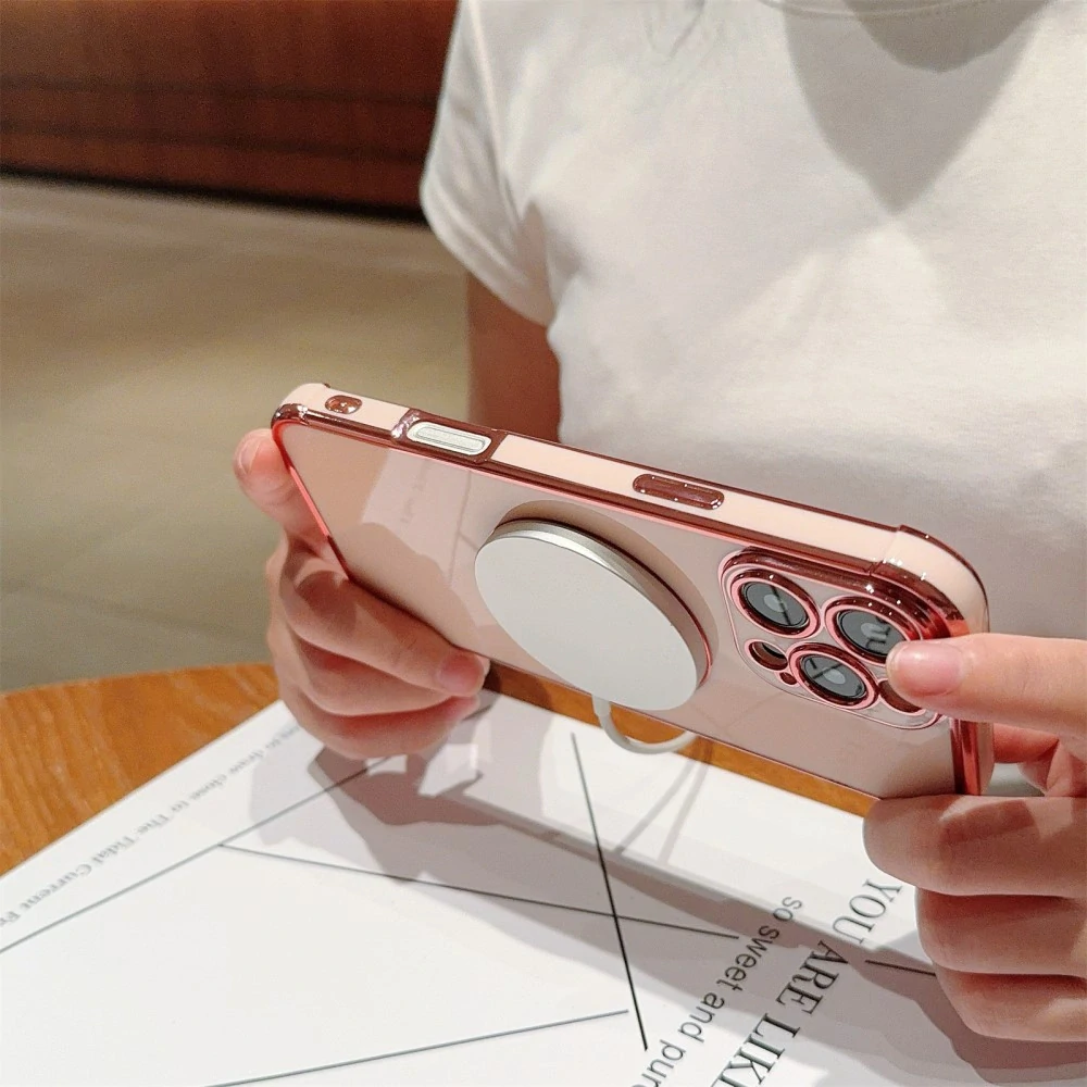 Kryt na iPhone 16 Pro Luxury s podporou MagSafe ružový