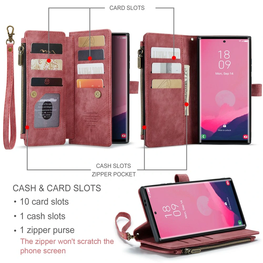 Puzdro na Samsung Galaxy S25 Ultra CASEME Deluxe červené