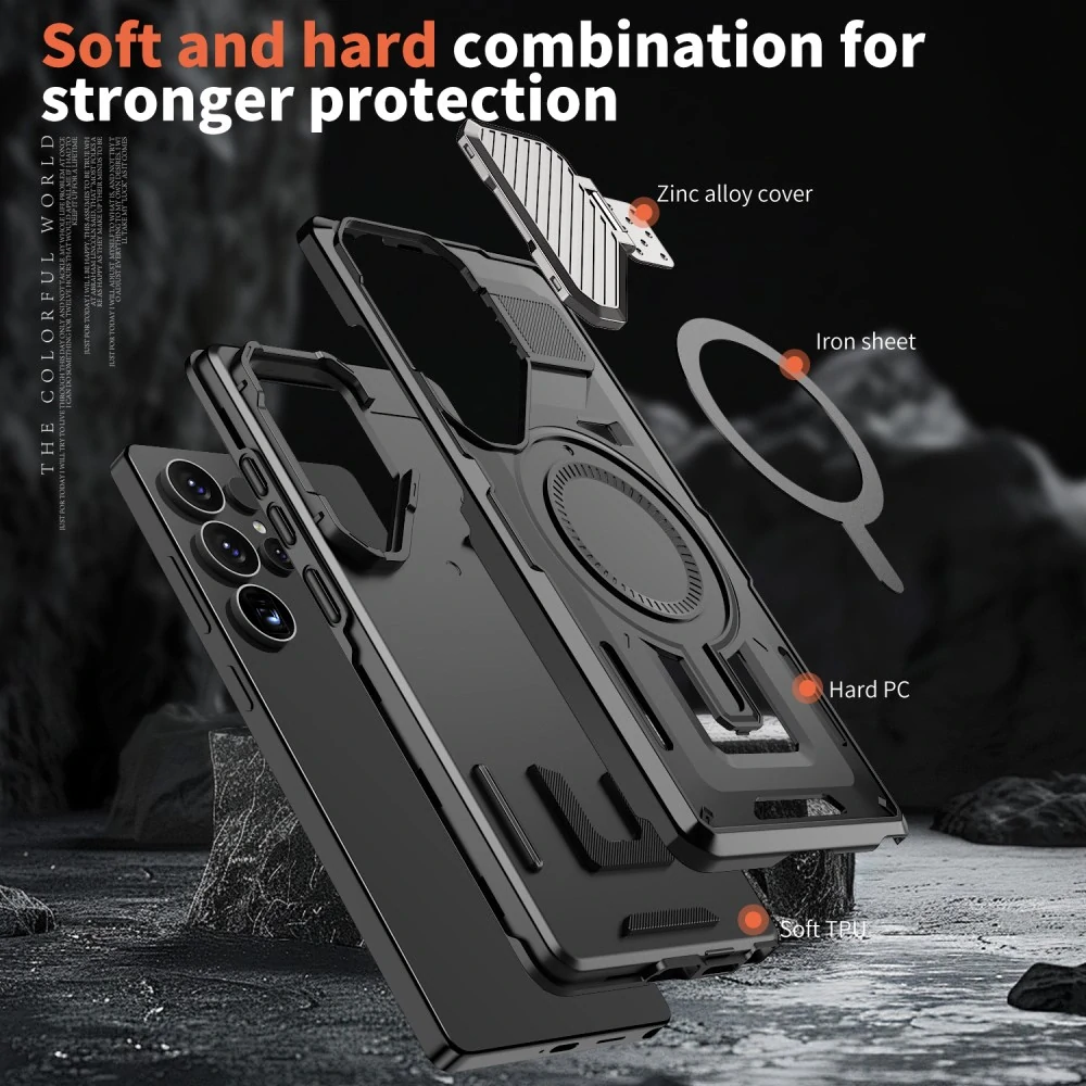 Kryt na Samsung Galaxy S25 Ultra s krytkou na fotoaparát čierny