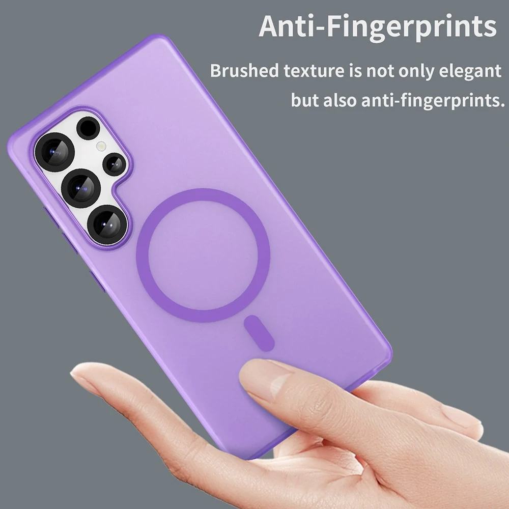 Kryt na Samsung Galaxy S25 Ultra gumový Magnetic (podpora MagSafe) fialový