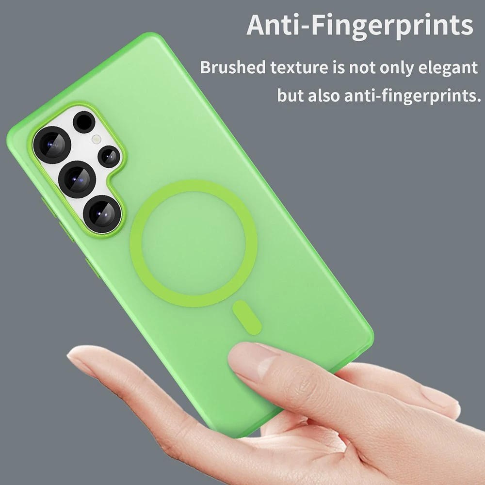 Kryt na Samsung Galaxy S25 Ultra gumový Magnetic (podpora MagSafe) zelený