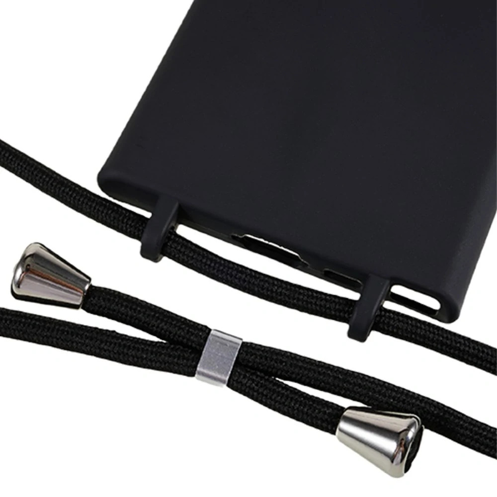 Kryt na Samsung Galaxy S25 Ultra gumový so šnúrkou na krk čierny