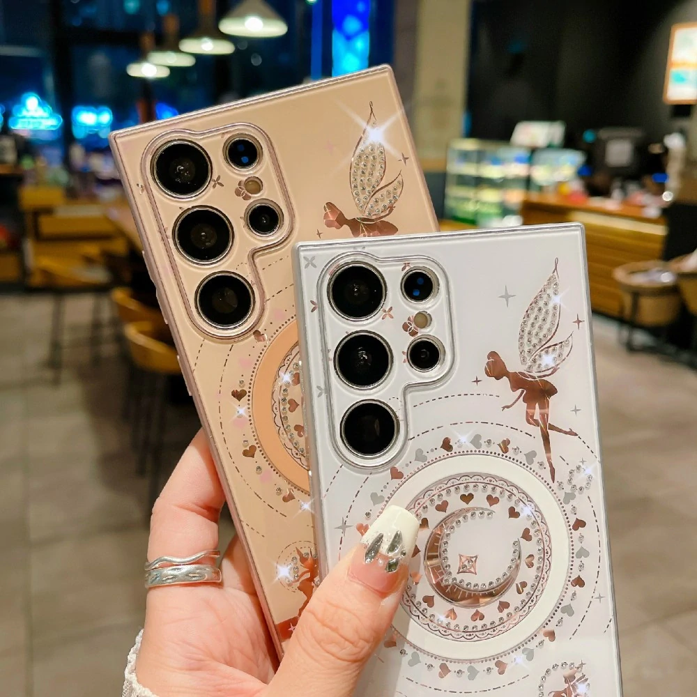 Kryt na Samsung Galaxy S25 Ultra trblietavý s podporou MagSafe zlatý