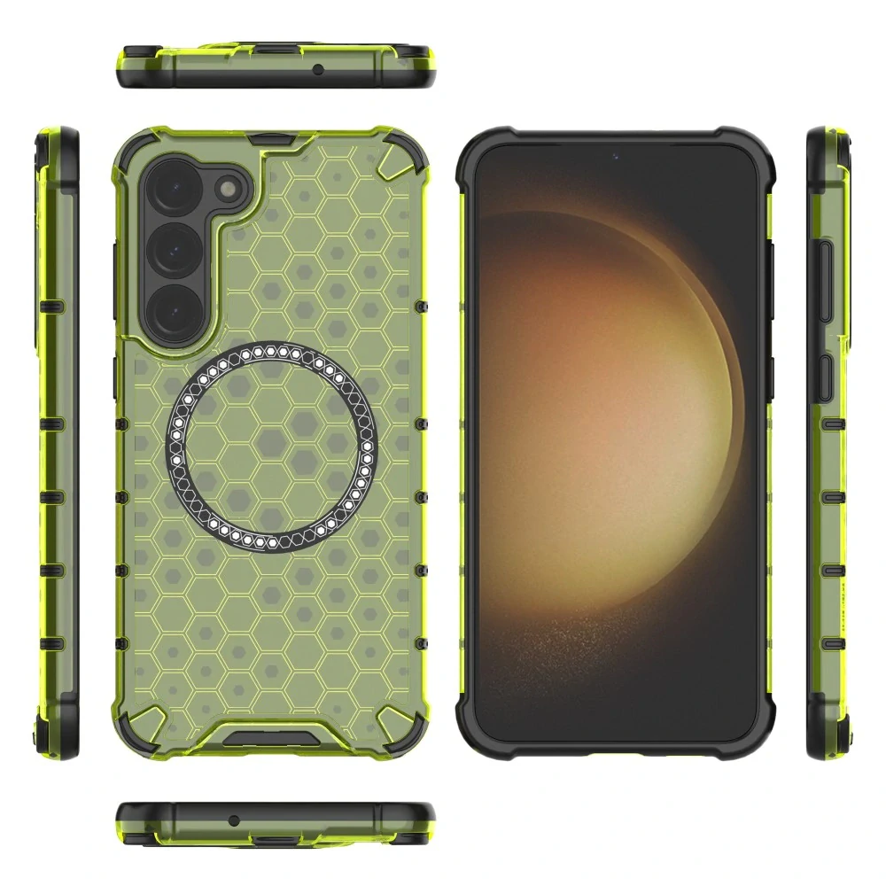Kryt na Samsung Galaxy S23 odolný Honeycomb s podporou Magsafe zelený