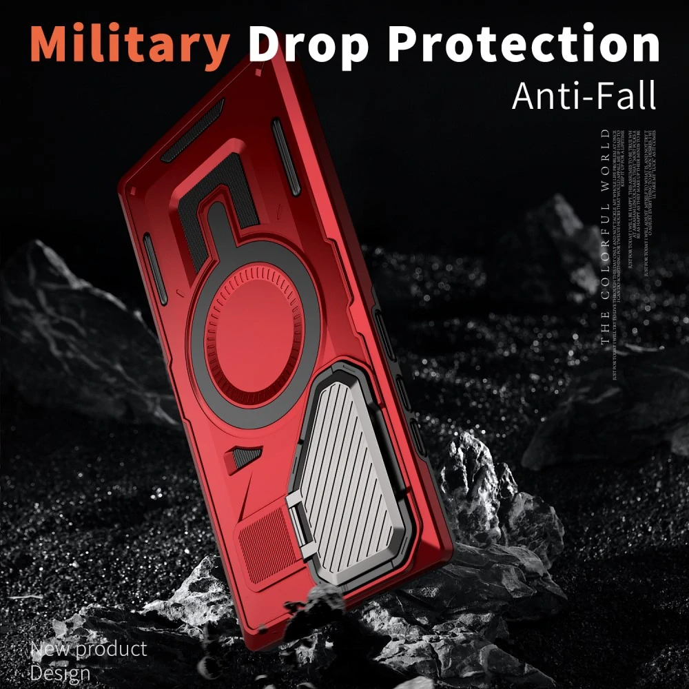 Kryt na Samsung Galaxy S23 Ultra s krytom na fotoaparát červený