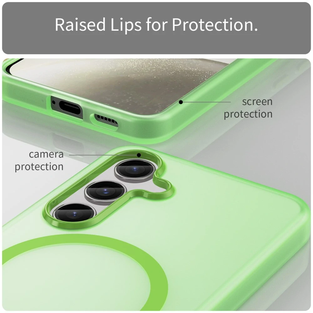 Kryt na Samsung Galaxy S25 gumový Magnetic (podpora MagSafe) zelený