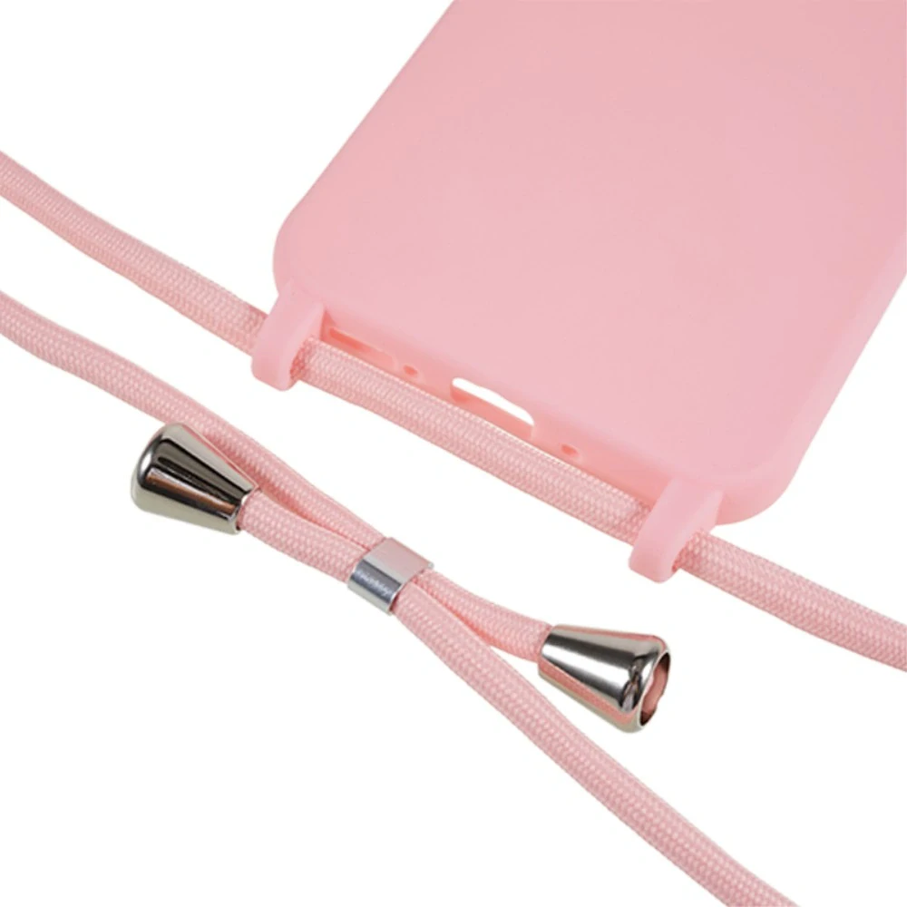 Kryt na Samsung Galaxy S25 gumový so šnúrkou na krk ružový