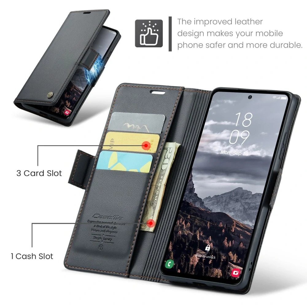 Puzdro na Samsung Galaxy S24 FE CASEME smooth čierne