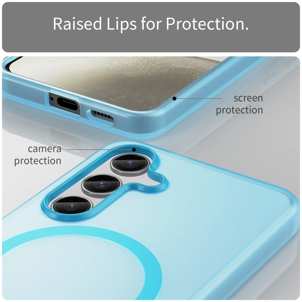 Kryt na Samsung Galaxy S25+ gumový Magnetic (podpora MagSafe) modrý
