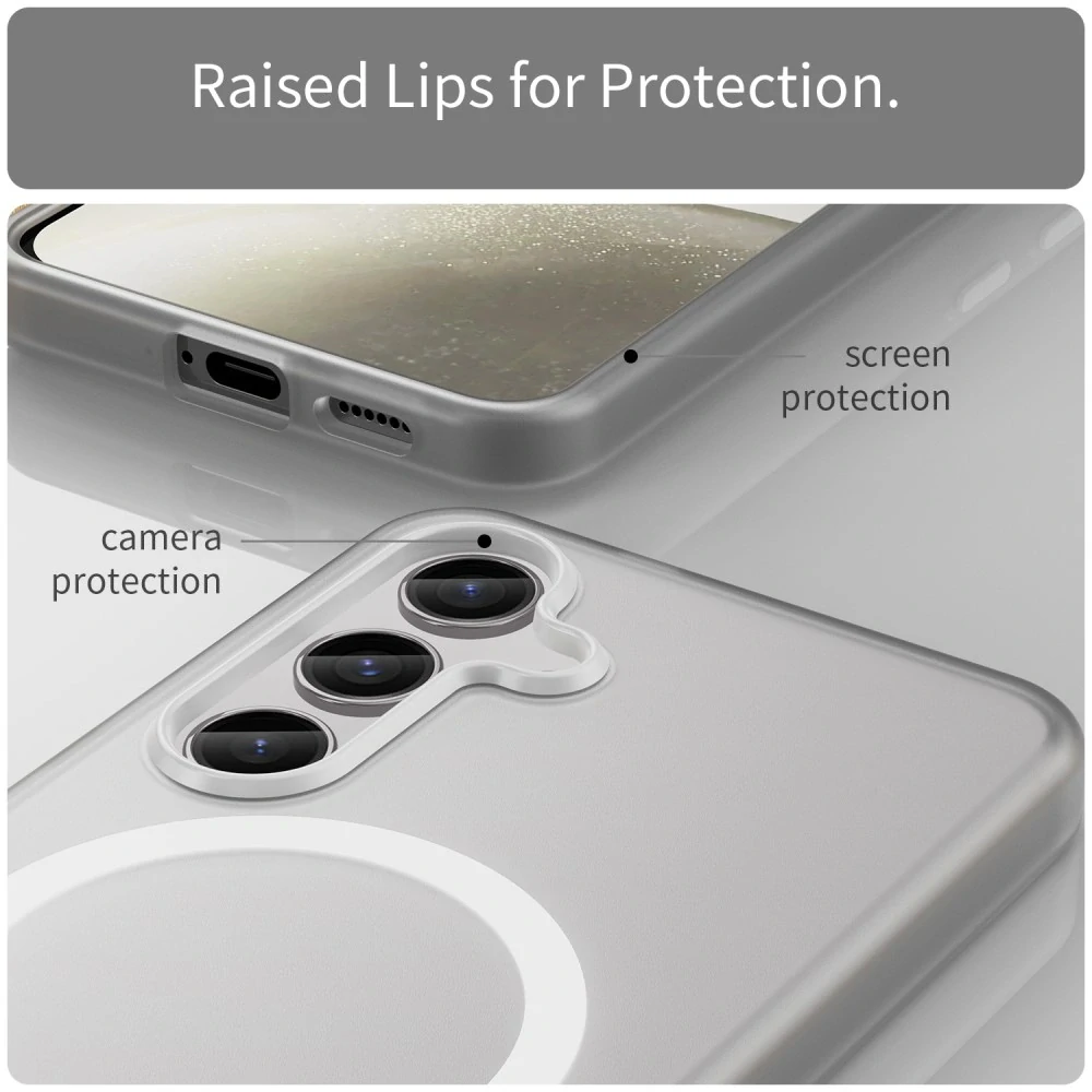 Kryt na Samsung Galaxy S25+ gumový Magnetic (podpora MagSafe) biely