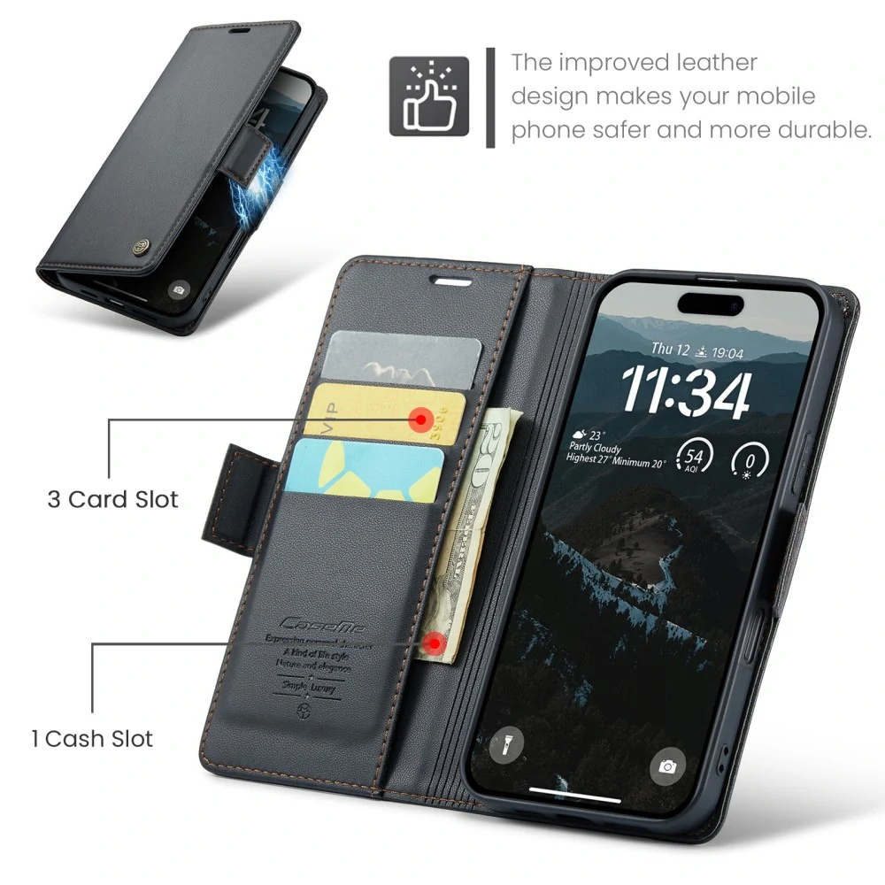 Puzdro na iPhone 16 Plus CASEME smooth čierne