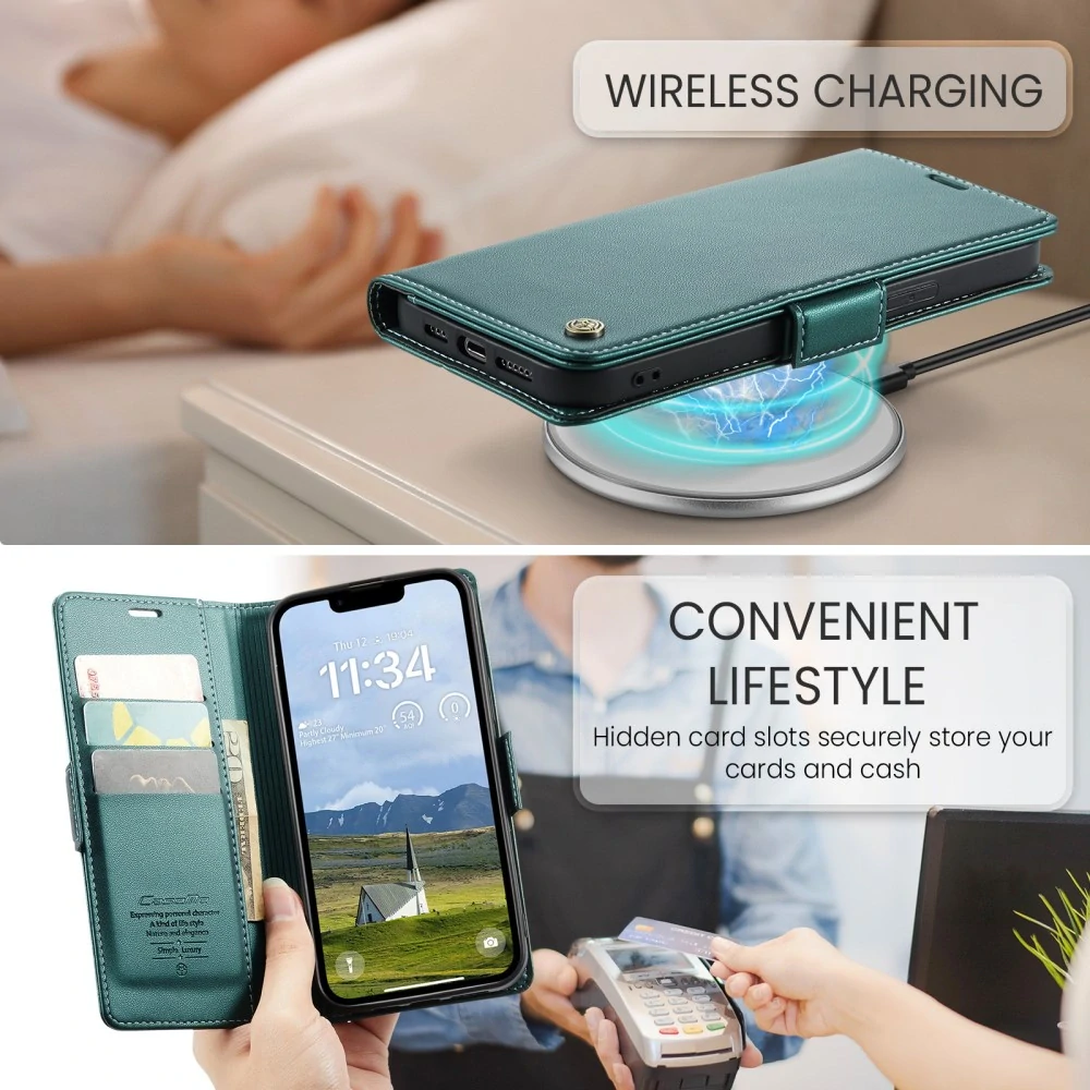 Puzdro na iPhone 16E CASEME Smooth zelené