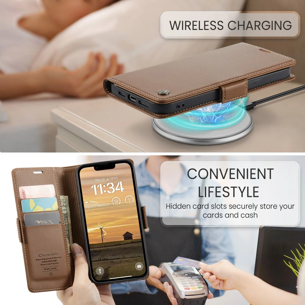 Puzdro na iPhone 16E CASEME Smooth hnedé