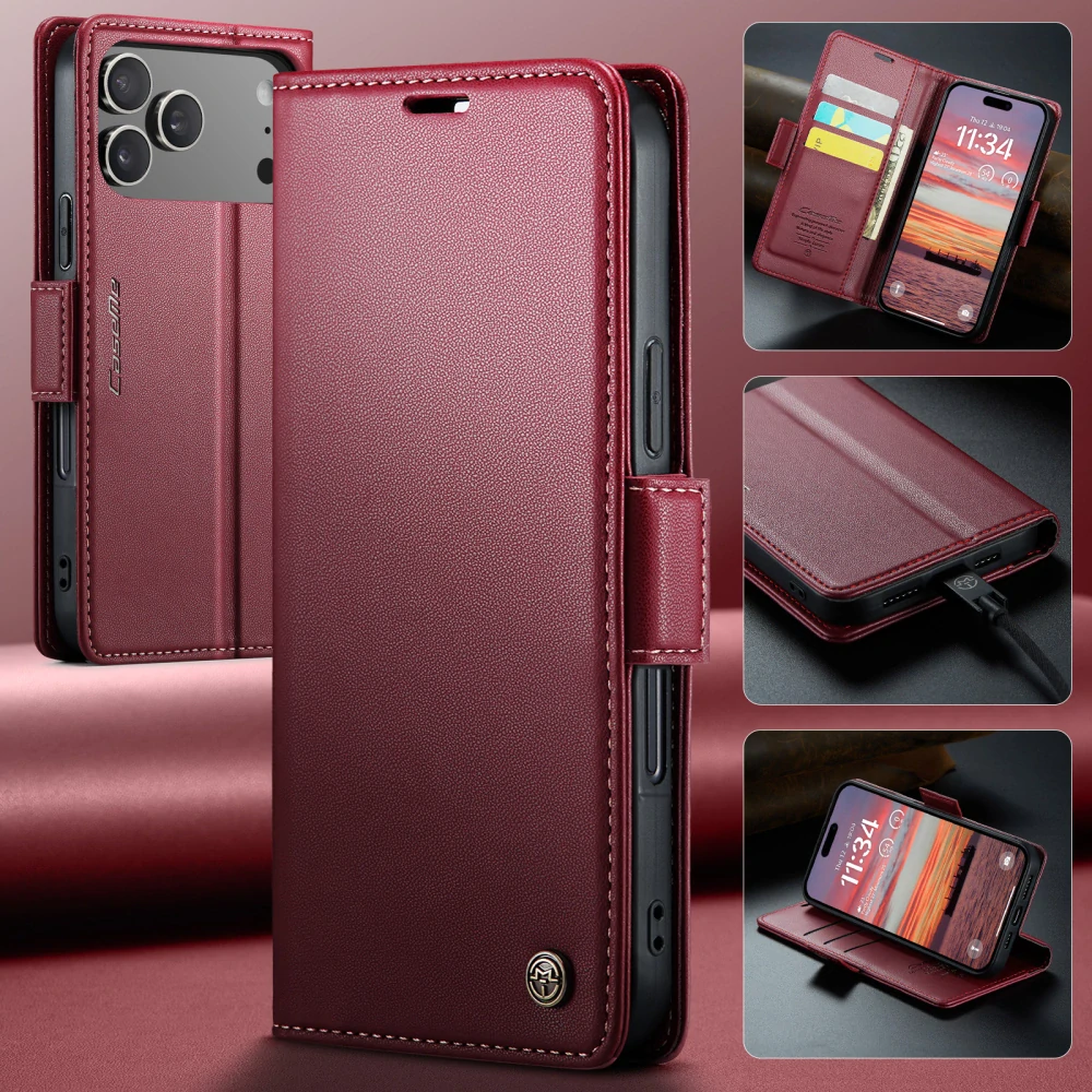 Puzdro na iPhone 17 Pro CASEME Smooth červené