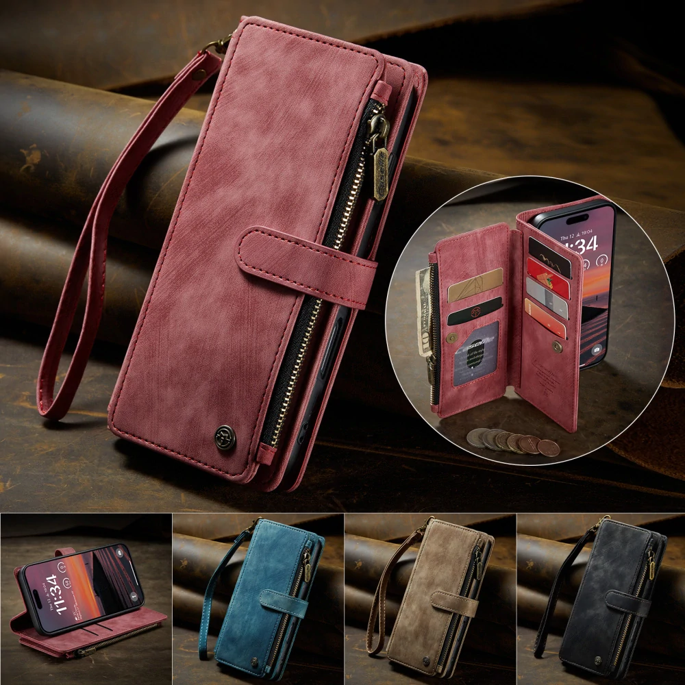 Puzdro pre iPhone 17 Pro CASEME Luxury Double Layer červené