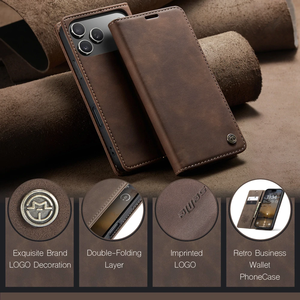 Puzdro CASEME pre iPhone 17 Pro hnedé