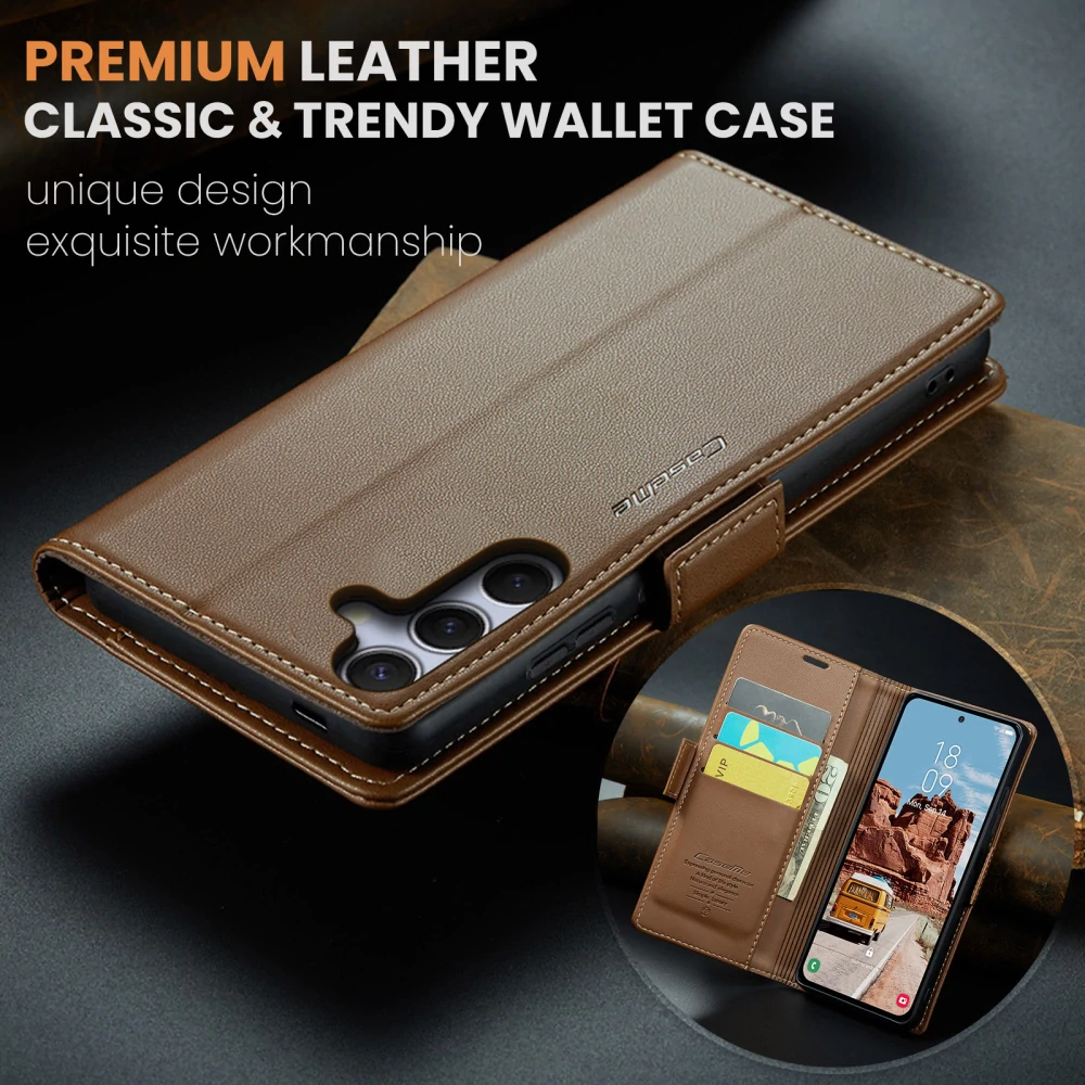Puzdro na Samsung Galaxy S25 FE CASEME smooth hnedé
