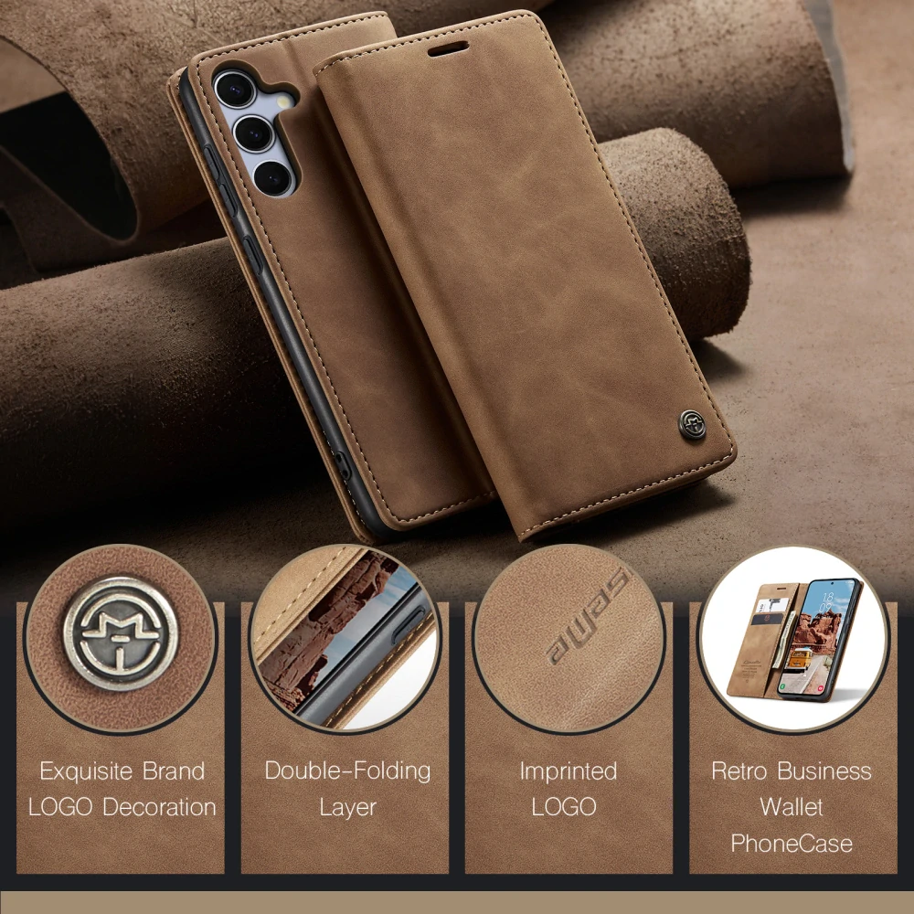 Puzdro na Samsung Galaxy S25 FE CASEME svetlo hnedé